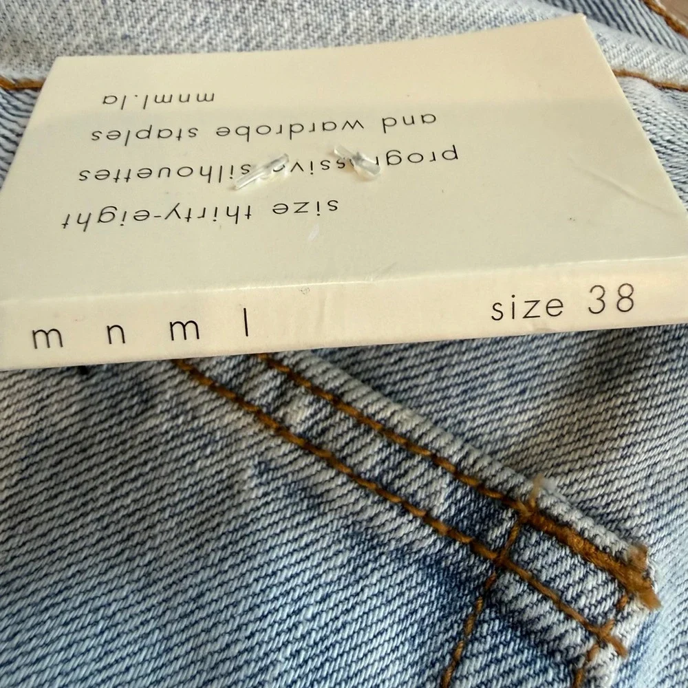 MNML M510 O Ring Denim Light Blue‎ Zipper Flare Jeans Mens 38 NWT